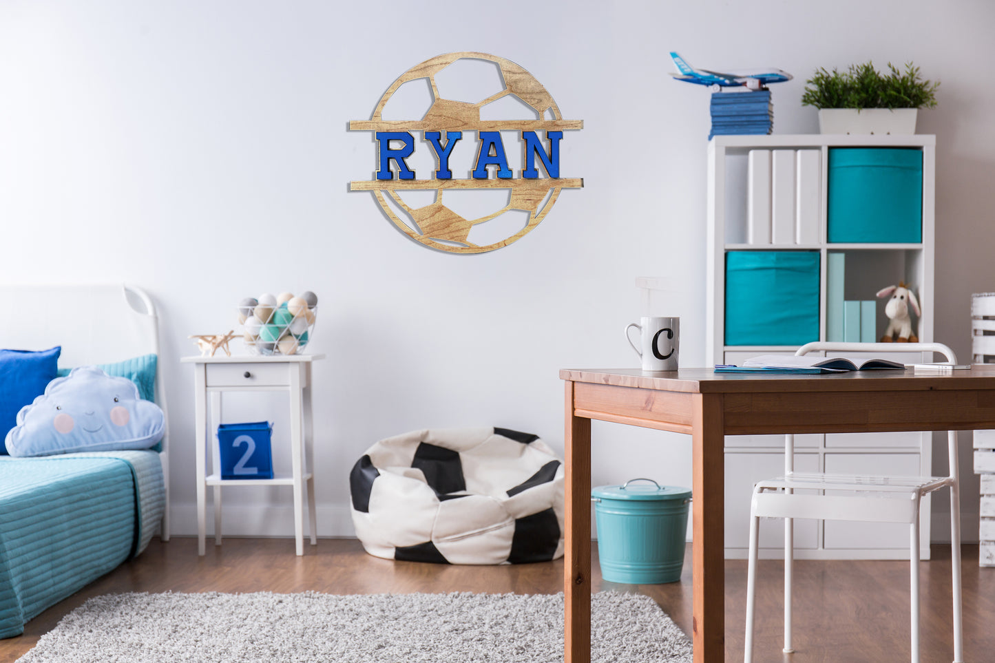 Custom Sports Wood 3D Name Sign, Lacrosse or Soccer