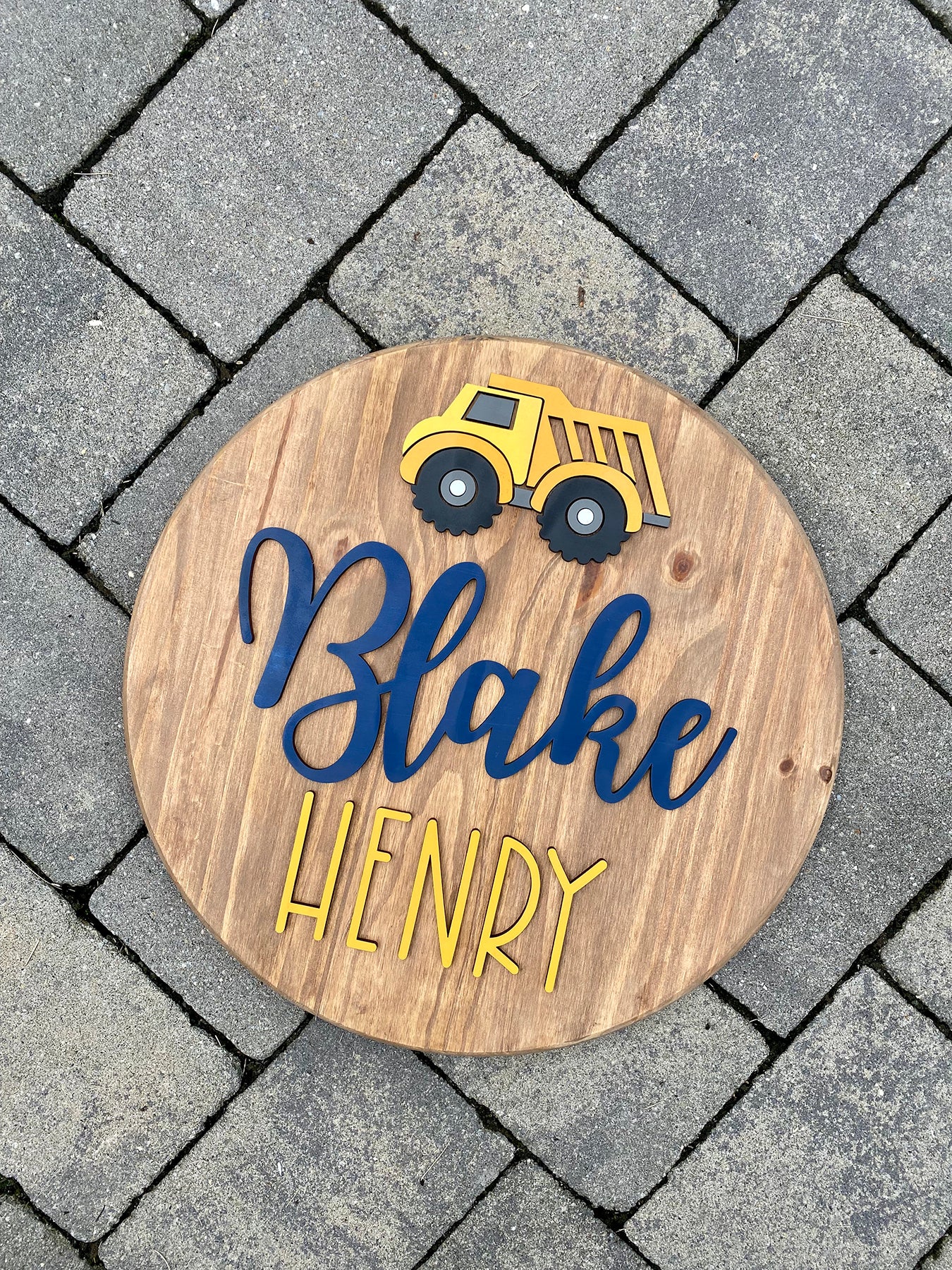 Construction Truck Theme Wood Sign for Baby Nursery or Kids Room