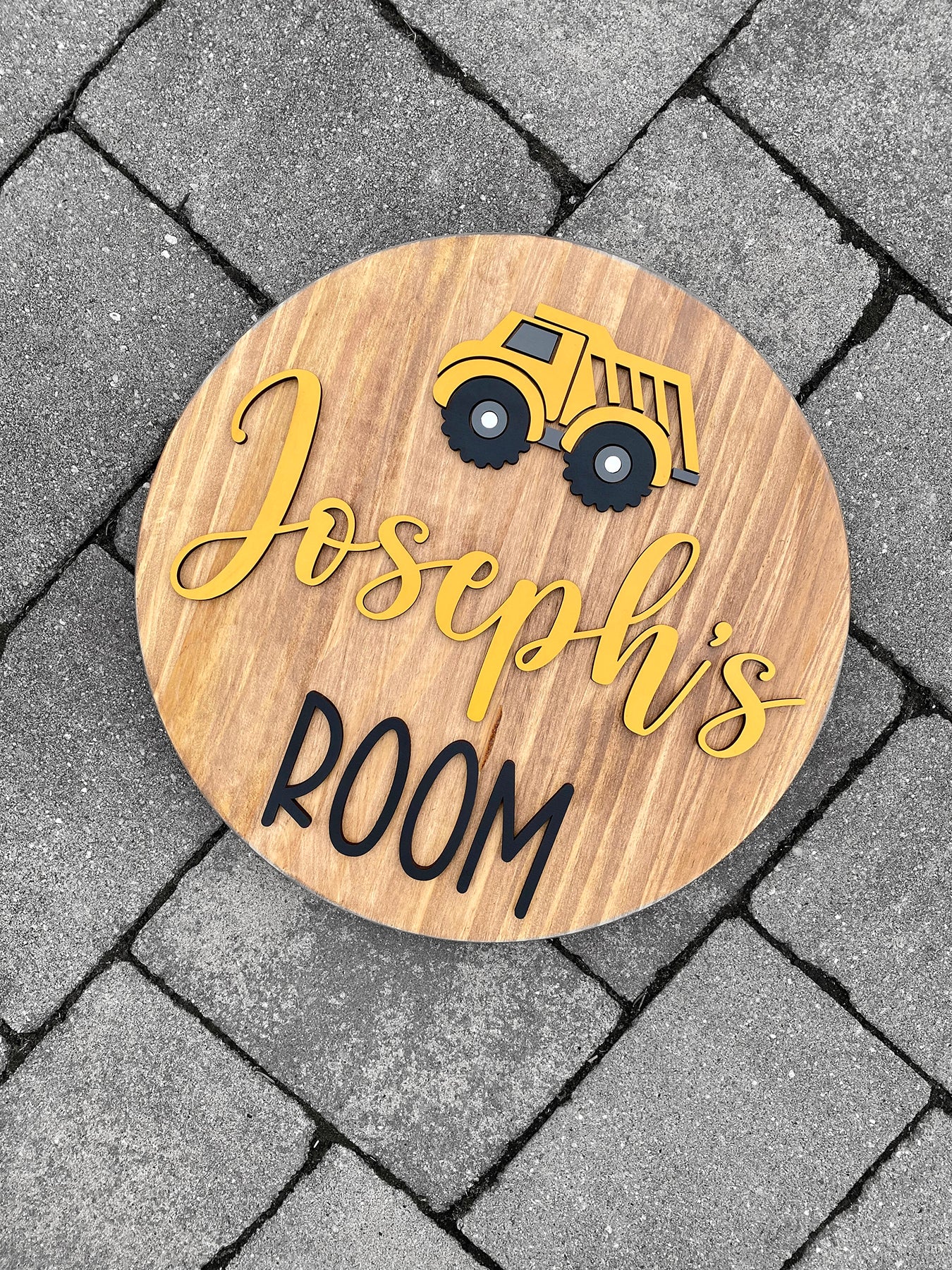 Construction Truck Theme Wood Sign for Baby Nursery or Kids Room