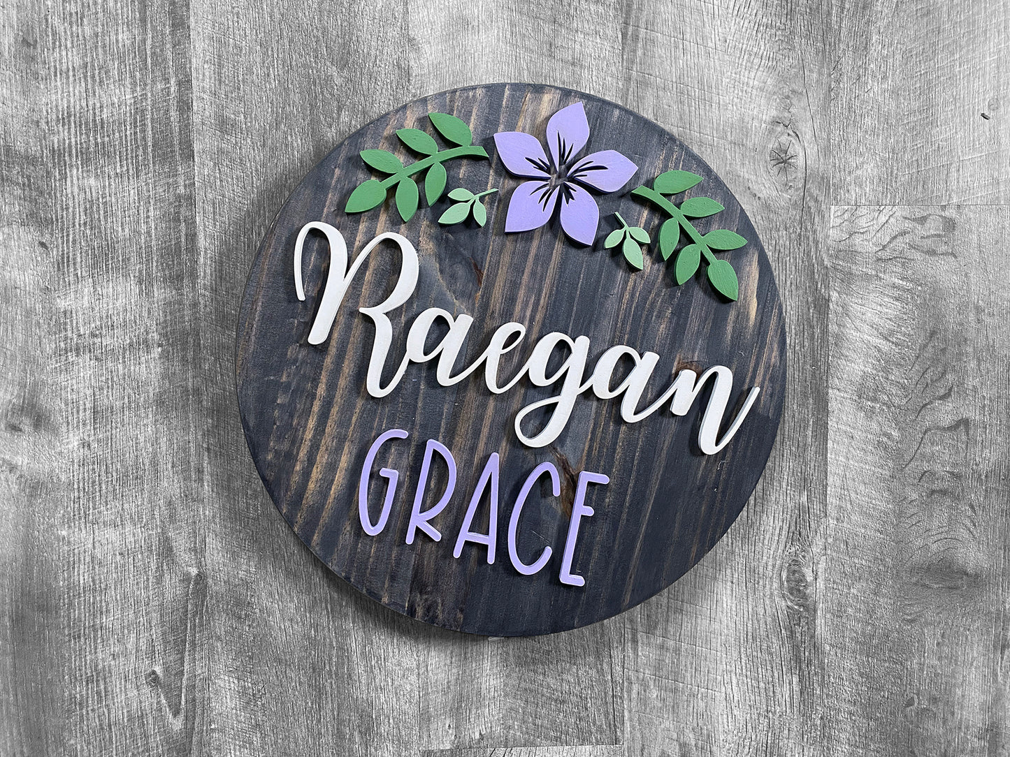 Flower Theme Wood Sign for Baby Nursery or Kids Room