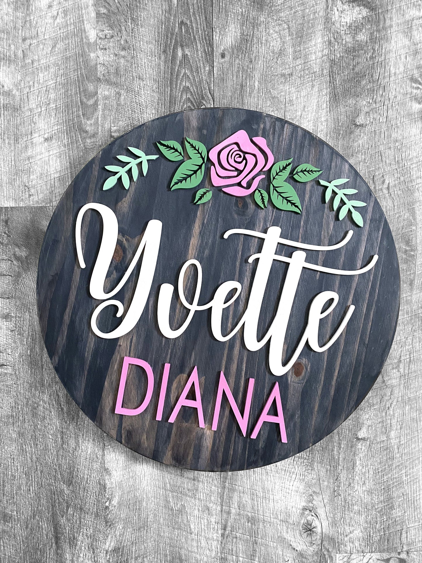 Flower Theme Wood Sign for Baby Nursery or Kids Room