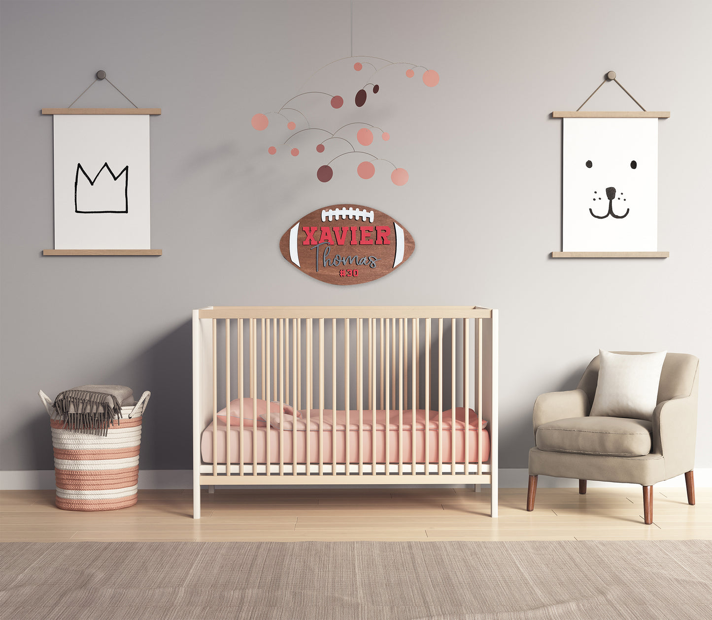 Handmade Custom Football Sign