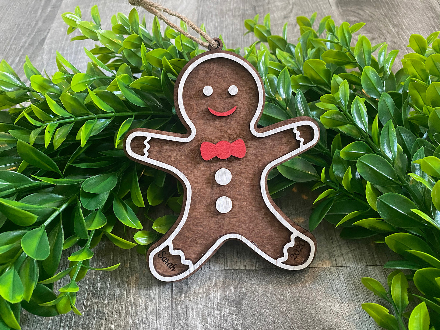 Gingerbread Personalized Wood Ornament