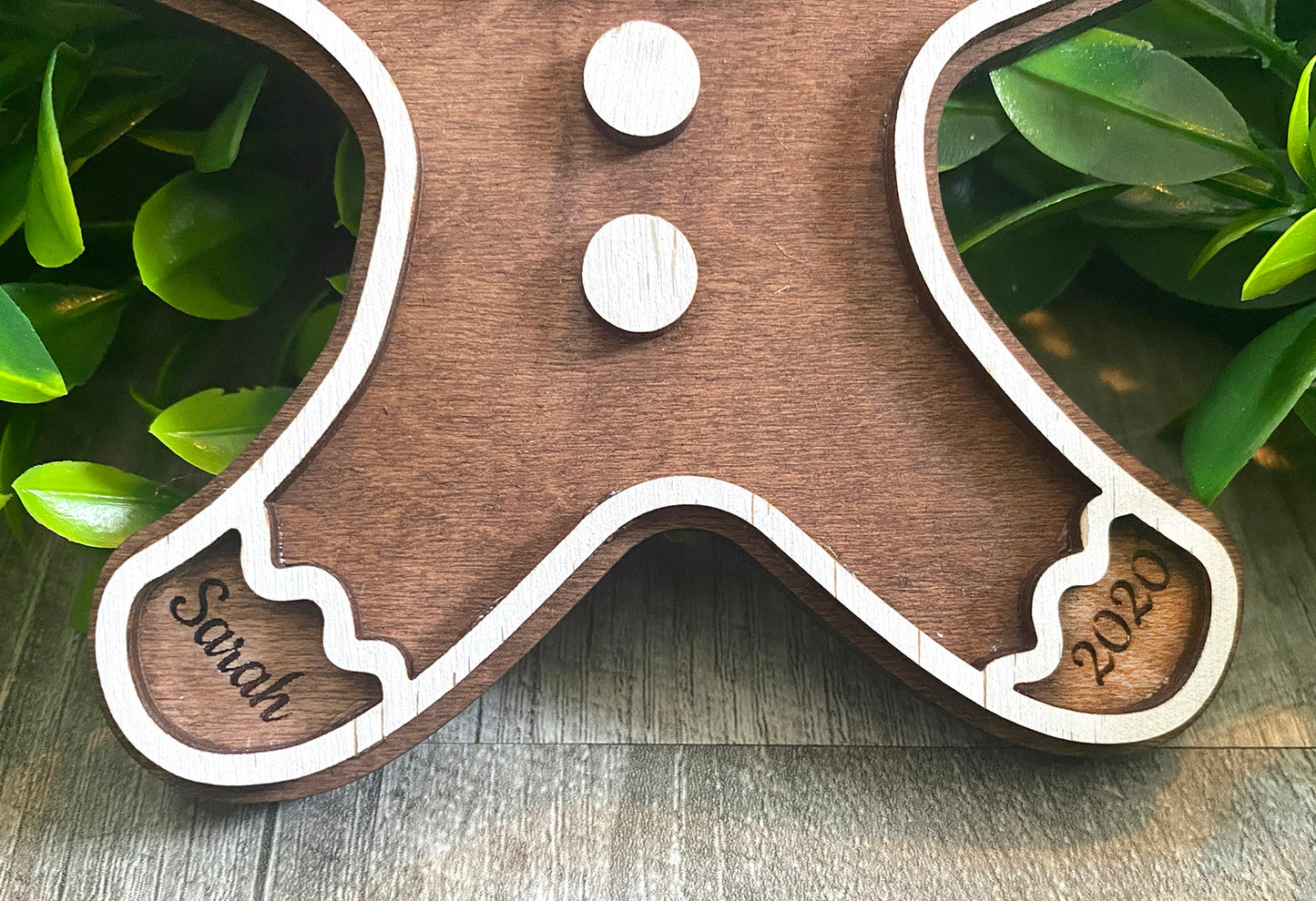 Gingerbread Personalized Wood Ornament