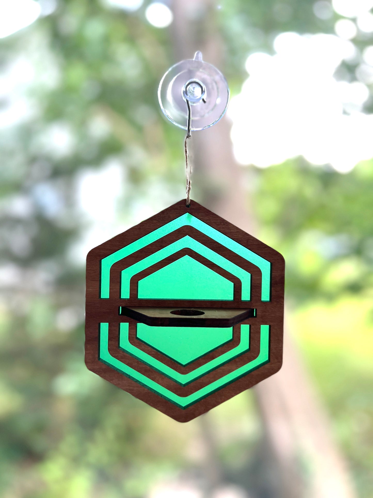 Handmade Wood Air Plant Holder SUN CATCHER with a Modern Boho Design, Unique Display for Plant Lovers, Present for Mom, Garden Gift