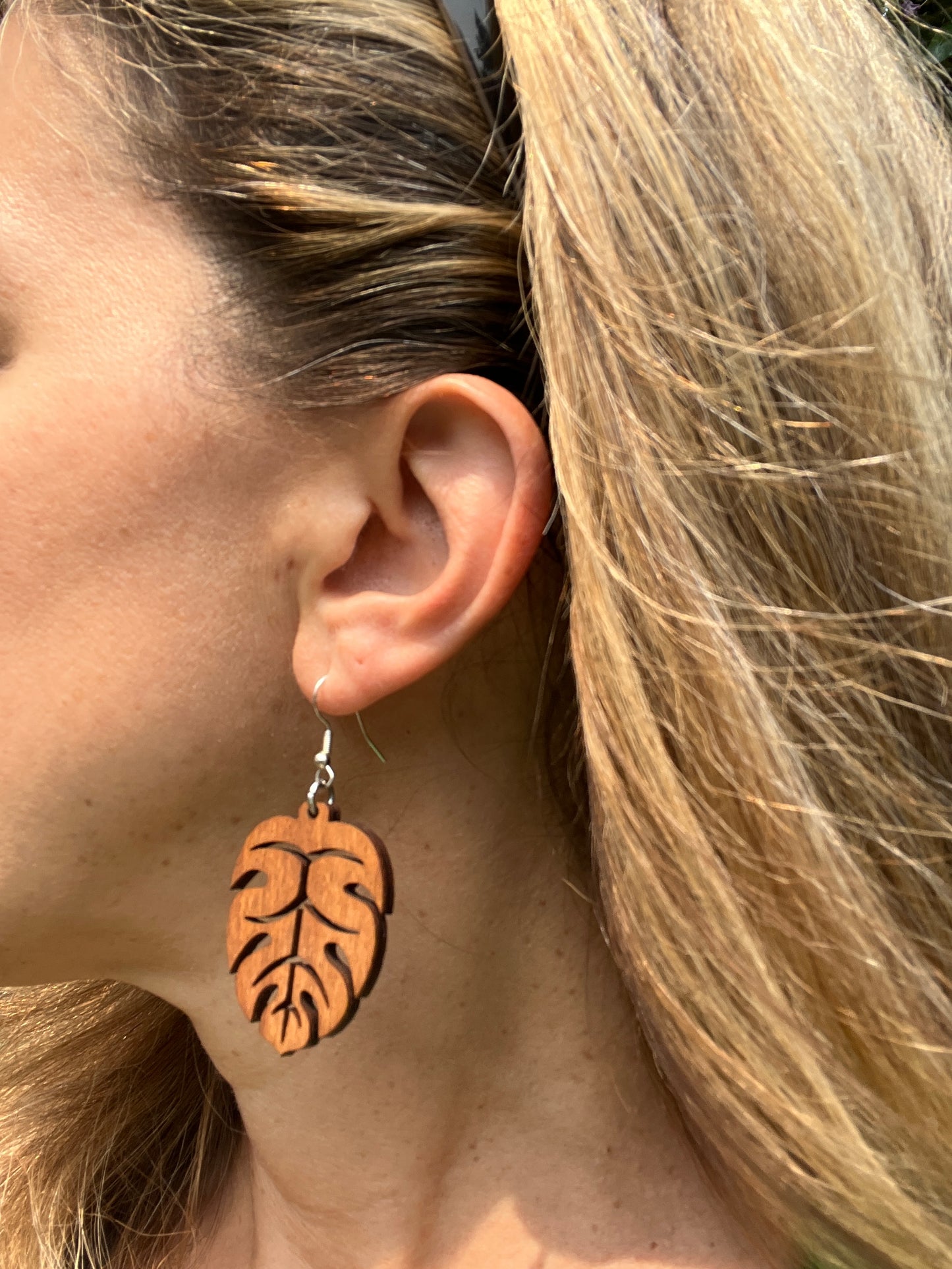 Handmade Monstera Plant Earrings