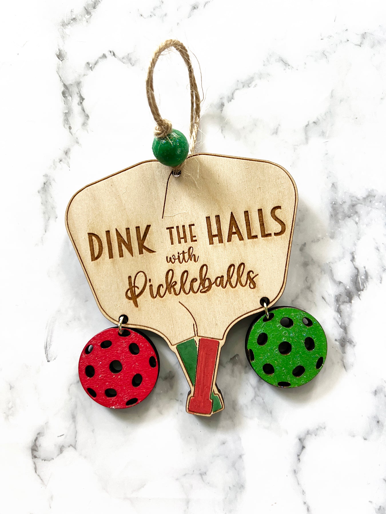 Pickleball Wood Ornament