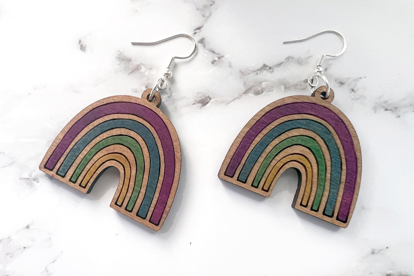 Lightweight Wood Earrings Handmade