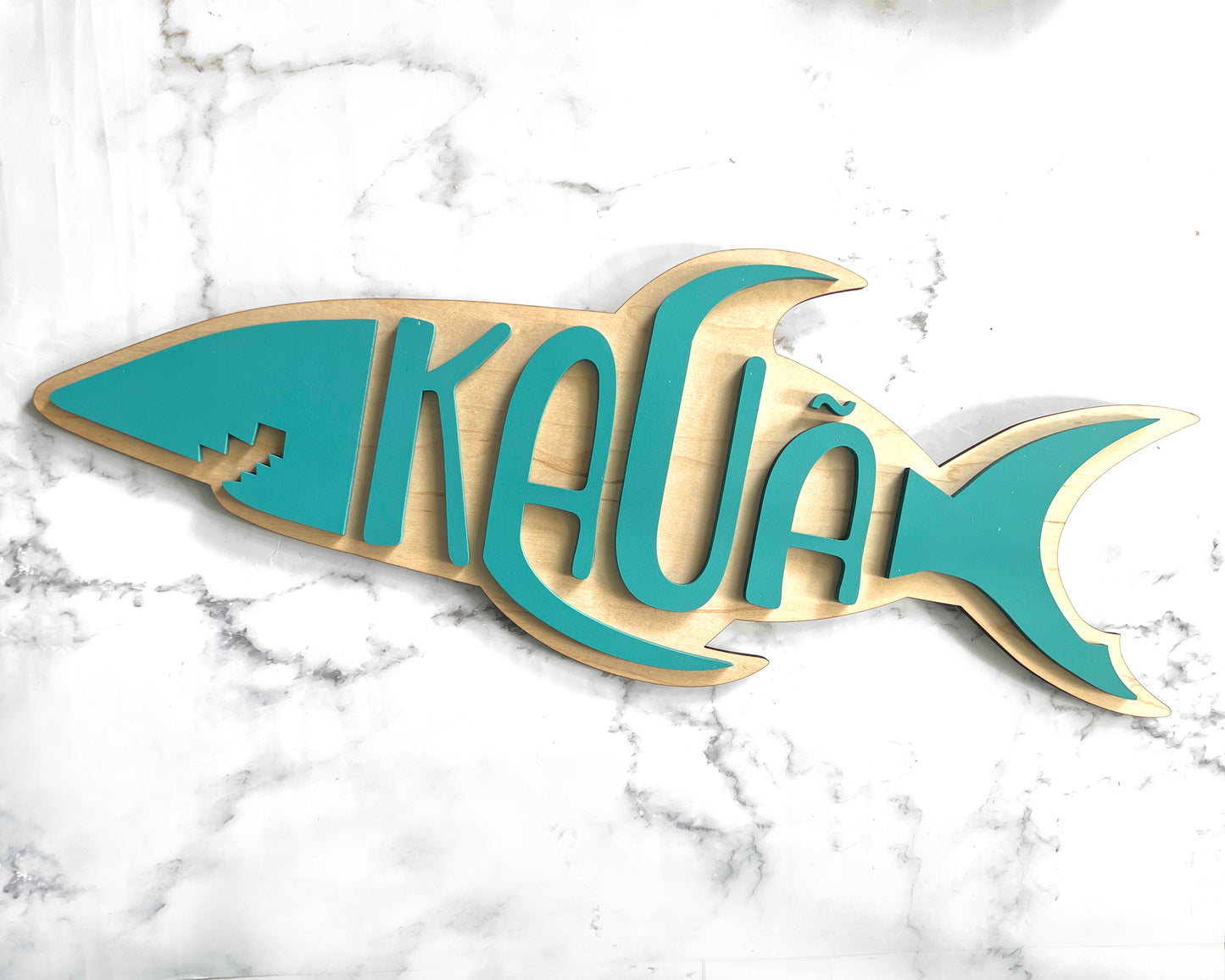 Custom Shark Name Wood 3D Sign, Handmade