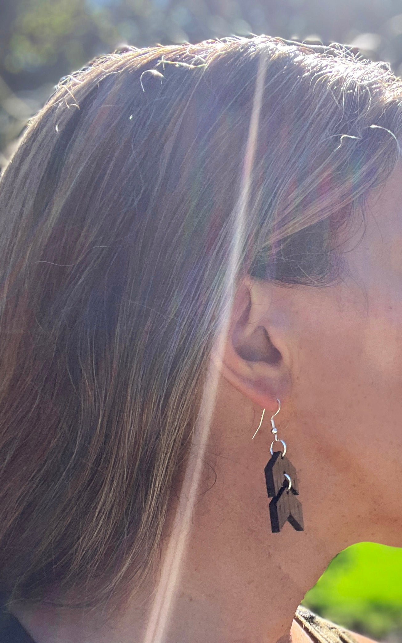 Handmade Chevron Arrow Wood Earrings