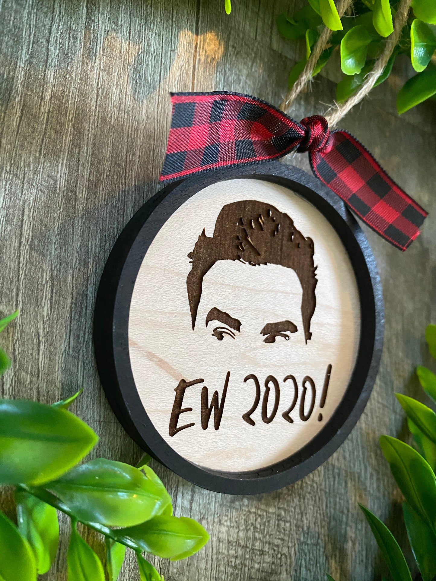 David from Schitt's Creek "Ew 2020" Ornament, 3D Laser Etched Holiday Decoration for Tree or Funny Gift Tag, TV show, 2020, White Elephant