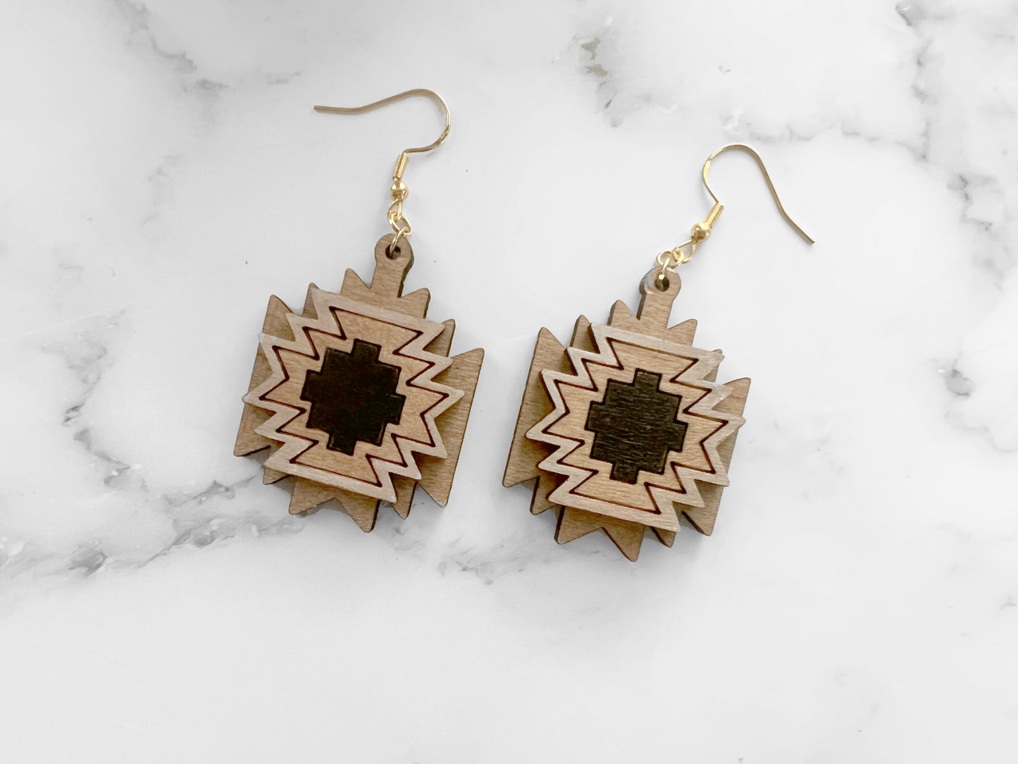 Handmade Aztec Layered Earrings