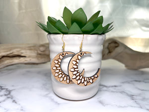Handmade Moon Flower Earrings