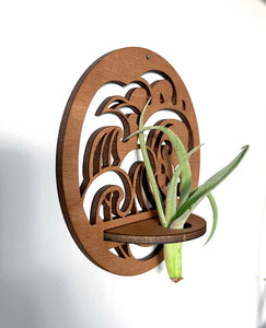 Handmade Wood Air Plant Holder, Wall Hanging with a Modern Boho Design, Unique Display for Plant Lovers, Present for Mom, Garden Gift