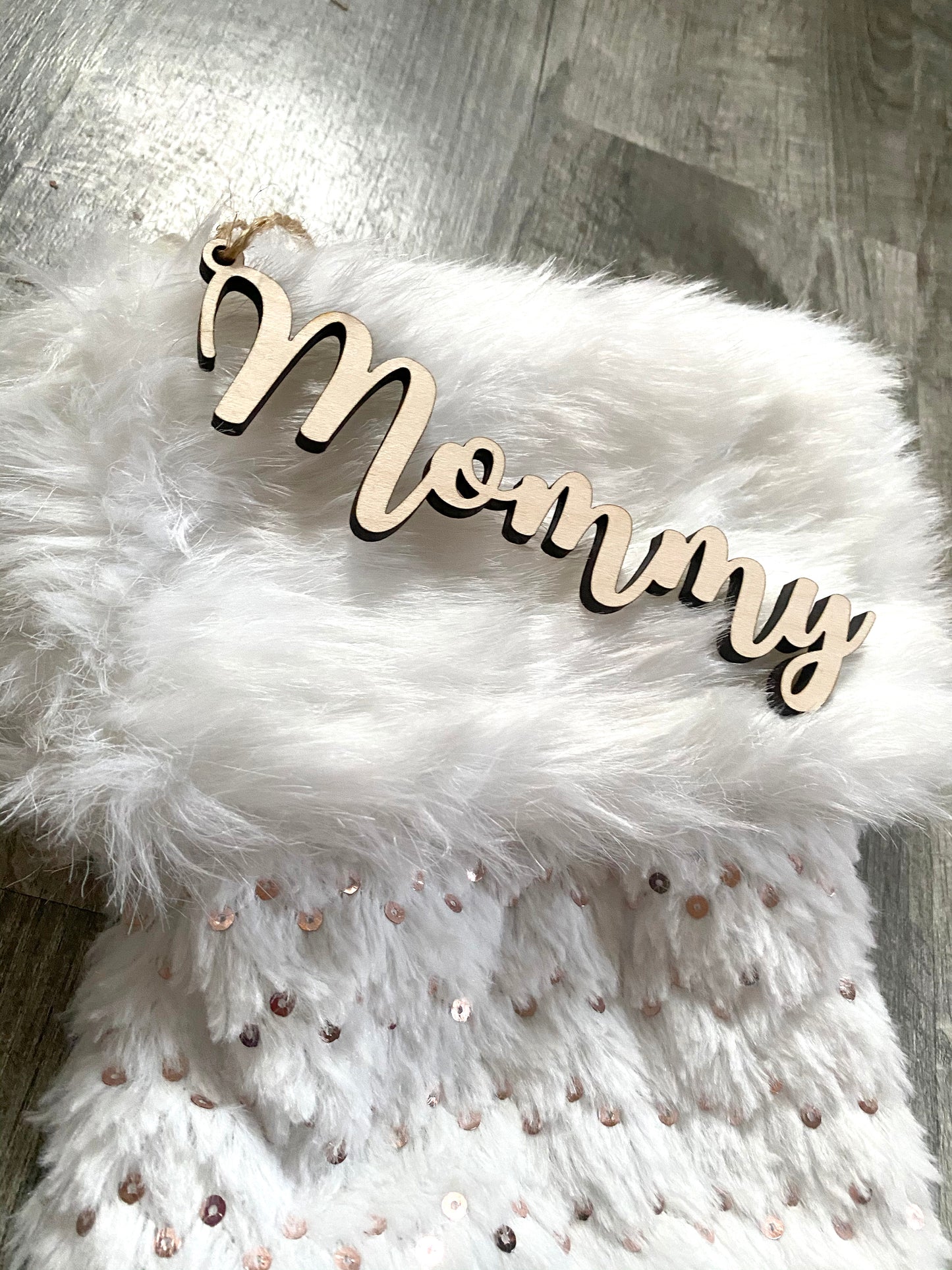 Stocking Names Laser Cut 1/4 inch Wood, Customized for Family Holiday, Personalized Christmas Ornament and Decor, Place Settings for Dinner