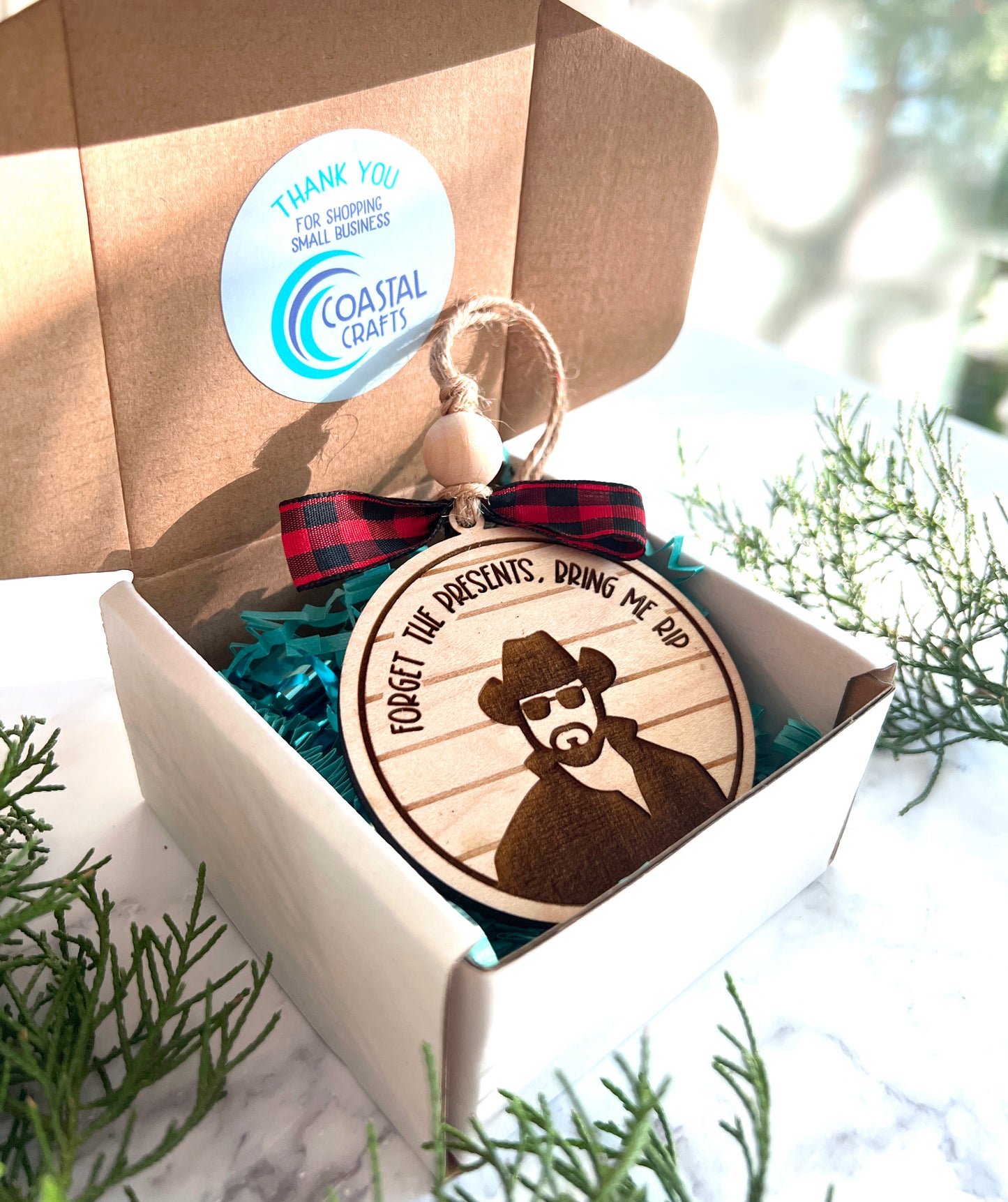Yellowstone, Rip, Cowboy, Christmas Ornament 3D Laser Engraved for the holidays on maple wood