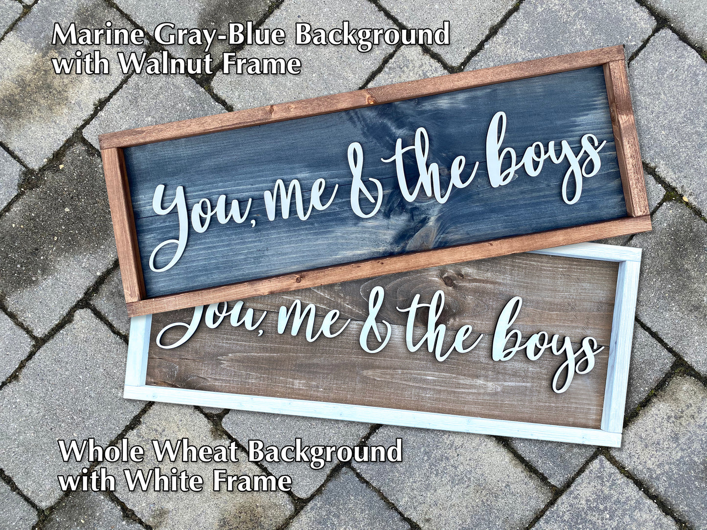 You, Me and The Boys, Large Farmhouse Rustic Sign, 3D Letter and Hand painted, Giant Family Sign for Living Room, Bedroom, Home Decor