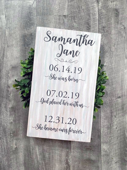 Handmade Adoption Sign (Personalized)