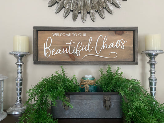 Beautiful Chaos Handmade Wood 3D Sign