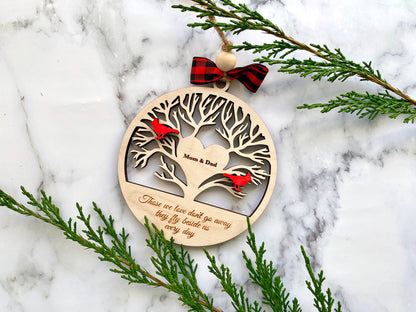 Cardinal Loss Personalized Wood Ornament