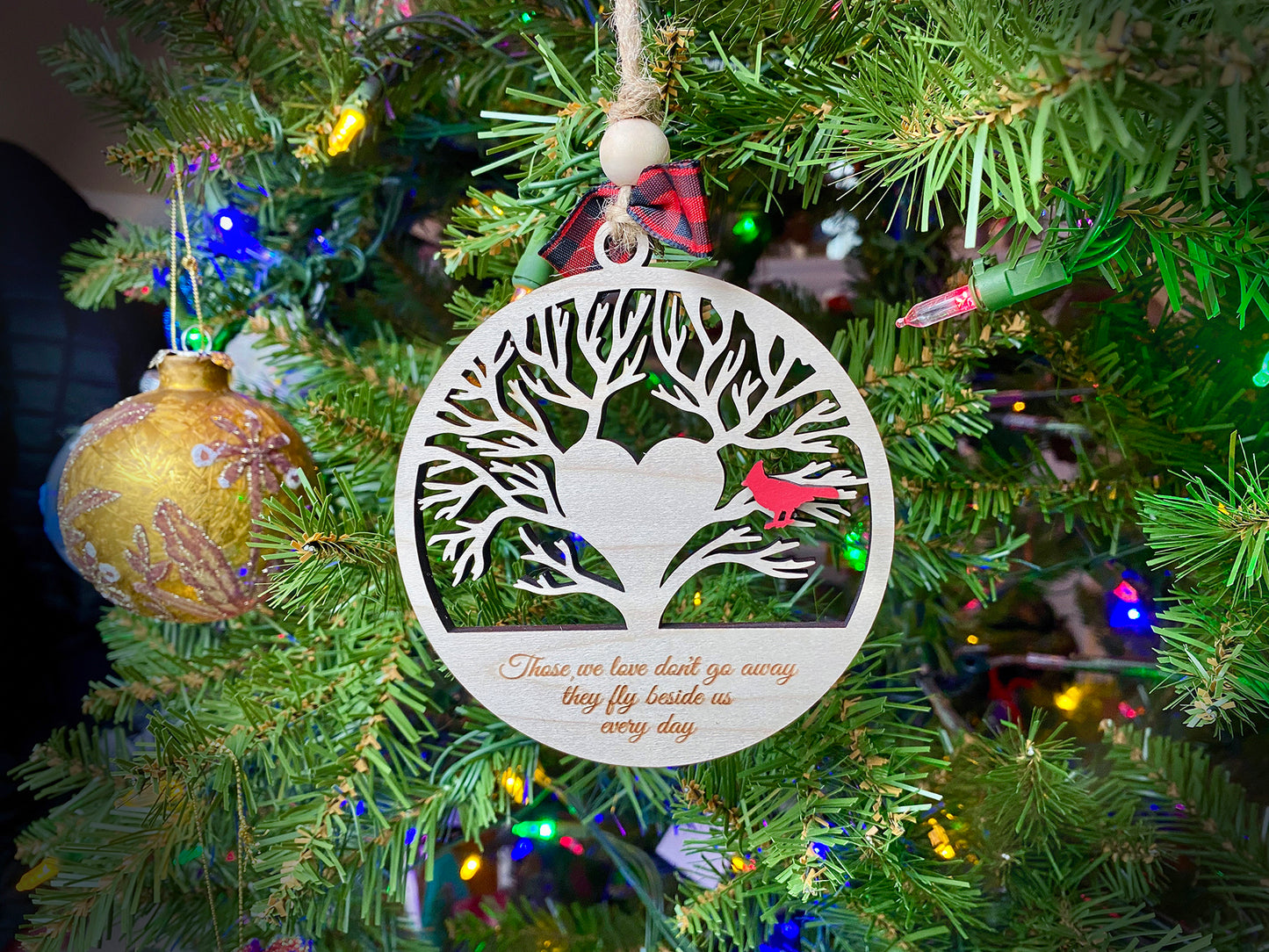 Cardinal Loss Personalized Wood Ornament