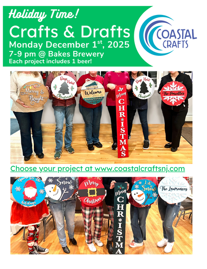 Crafts & Drafts – Mon December 1st, 7–9 PM – Bakes Brewery, Belmar NJ