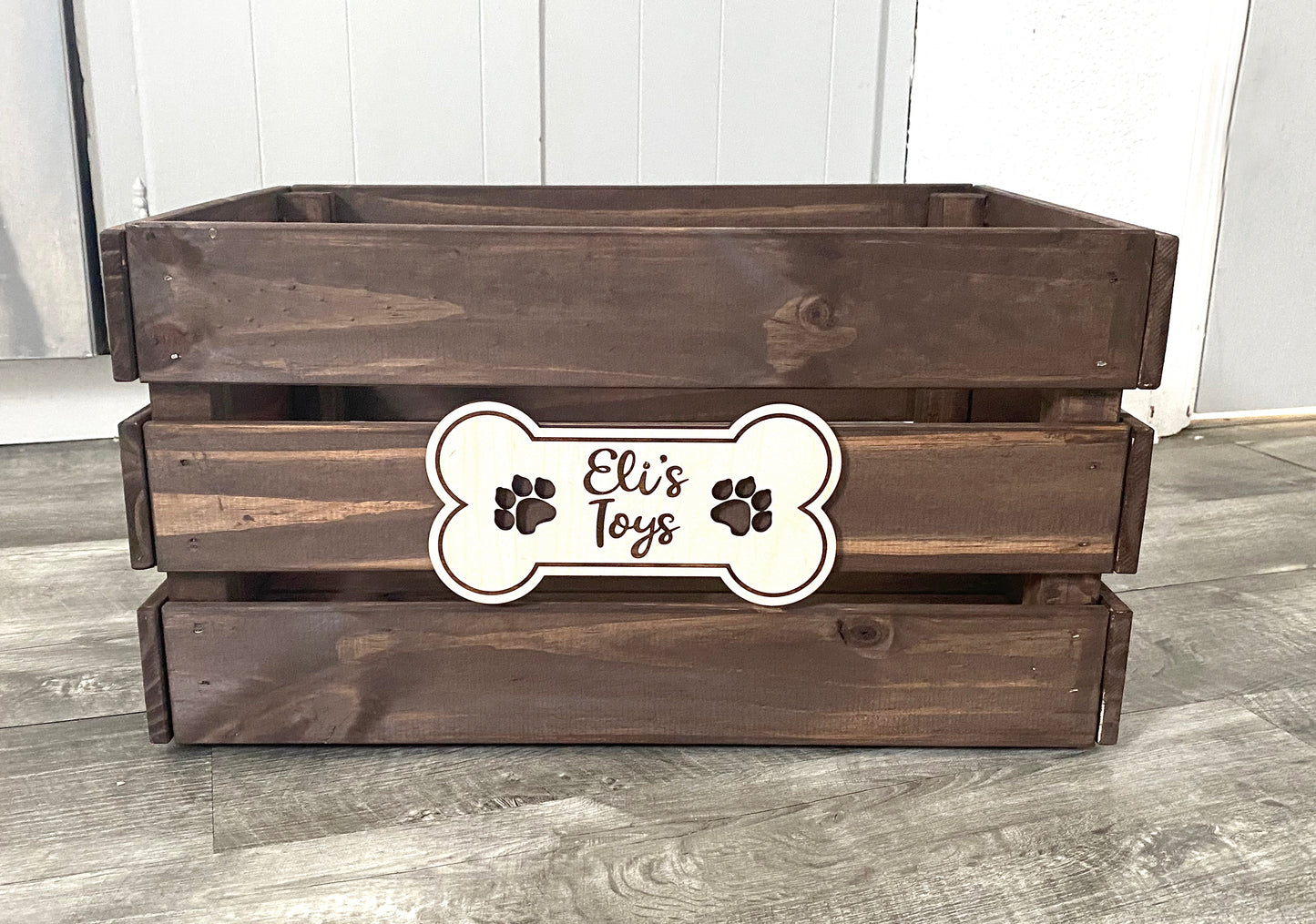 Personalized Wood Crate for Dog, Cat & Pet Storage