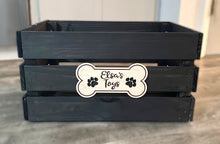 Personalized Dog Toy Bin. Rustic Farmhouse Look crate for pet toy storage, customized with name! Great for organizing.