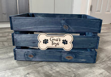 Personalized Dog Toy Bin. Rustic Farmhouse Look crate for pet toy storage, customized with name! Great for organizing.