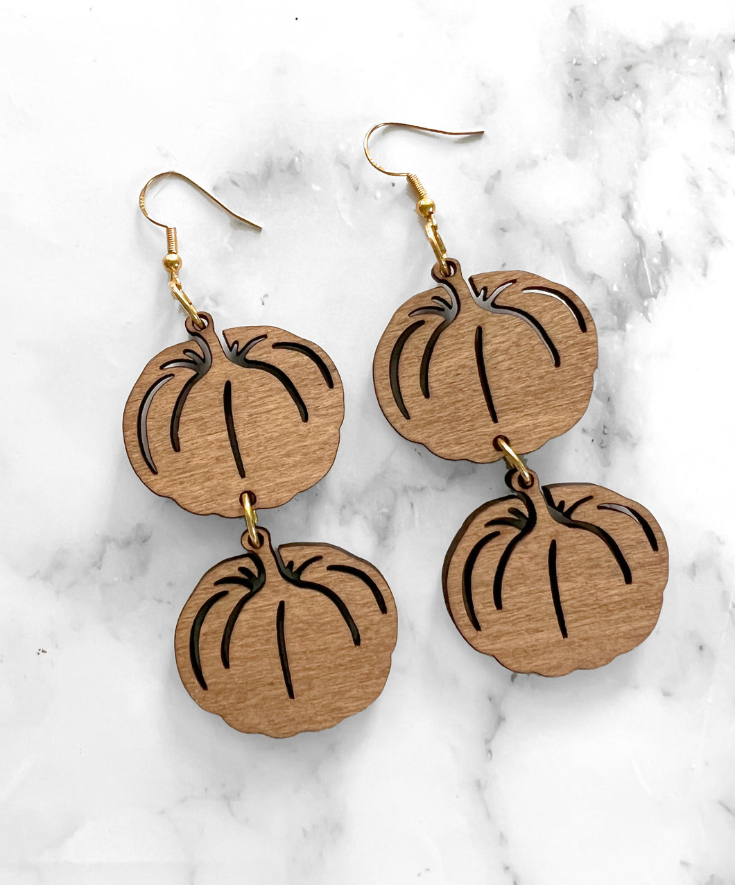 Handmade Wood Fall Earrings with Pumpkin Spice Coffee, Ghosts, Sunflowers and Leaves