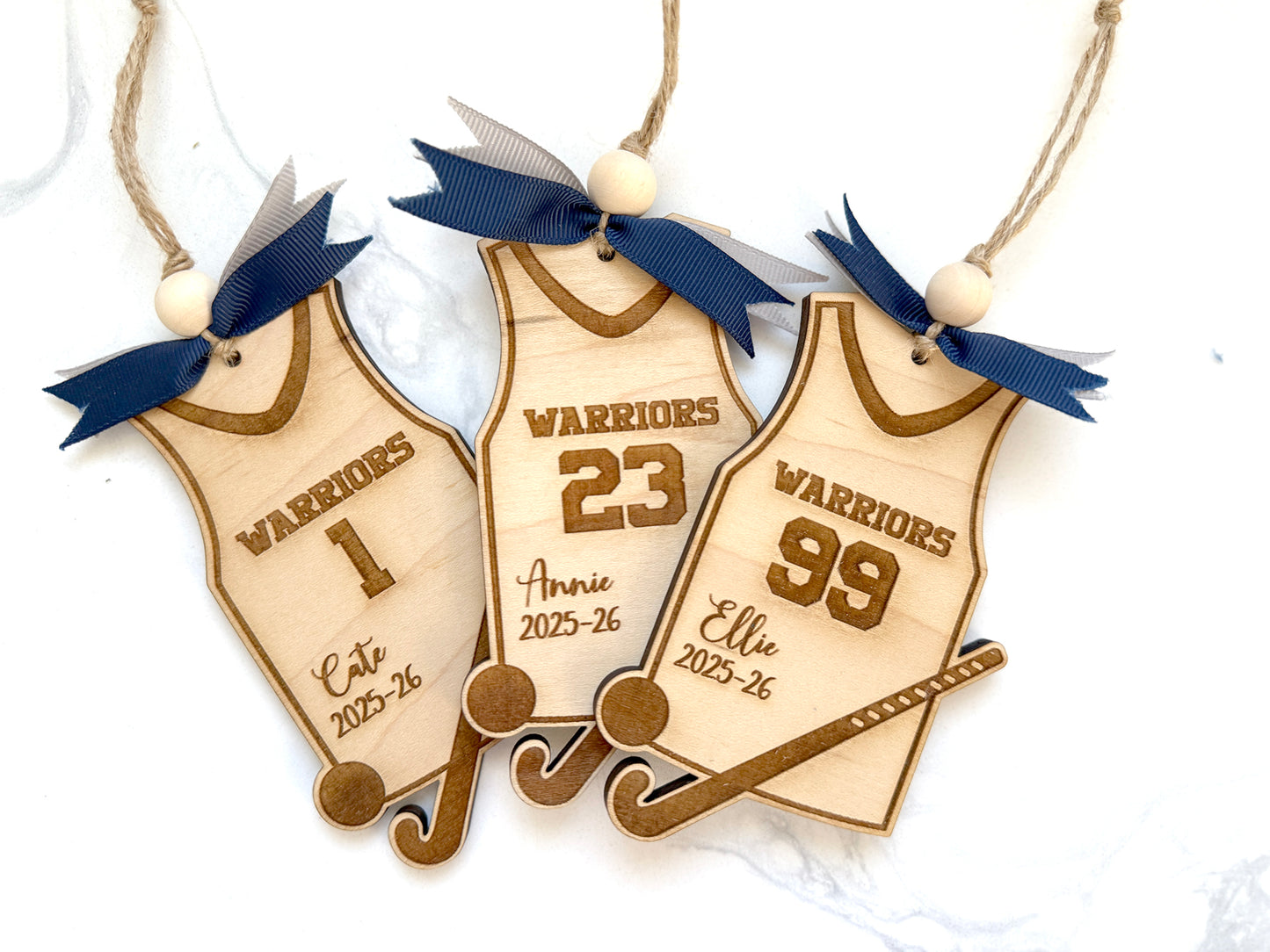 Field Hockey Sport Personalized Wood Ornament