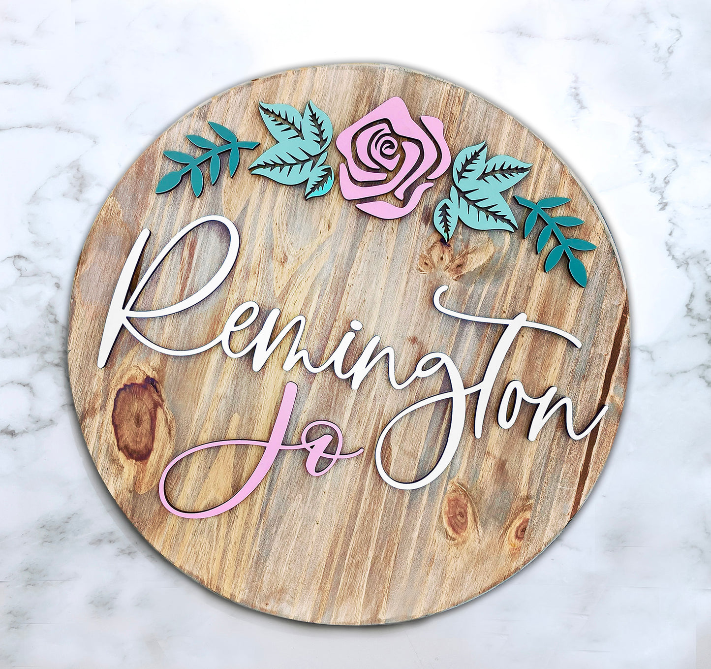 Flower Theme Wood Sign for Baby Nursery or Kids Room