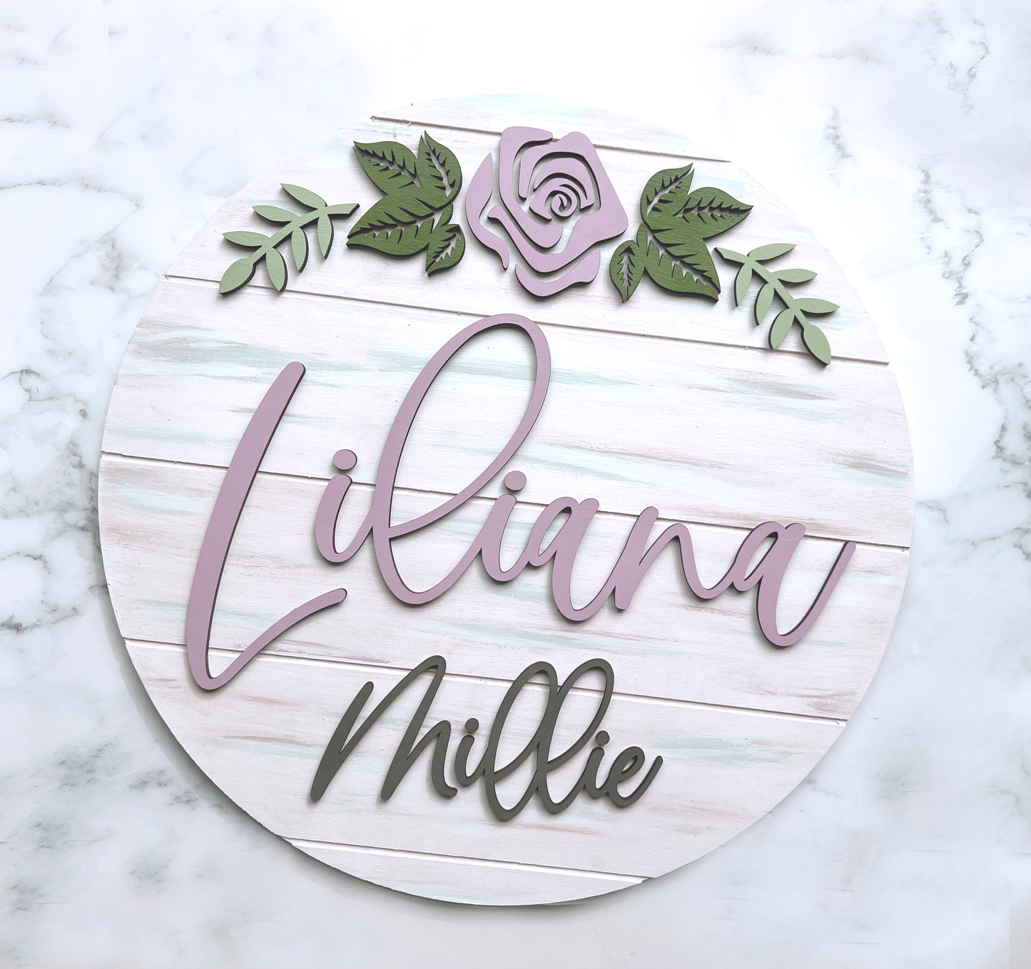 Flower Theme Wood Sign for Baby Nursery or Kids Room