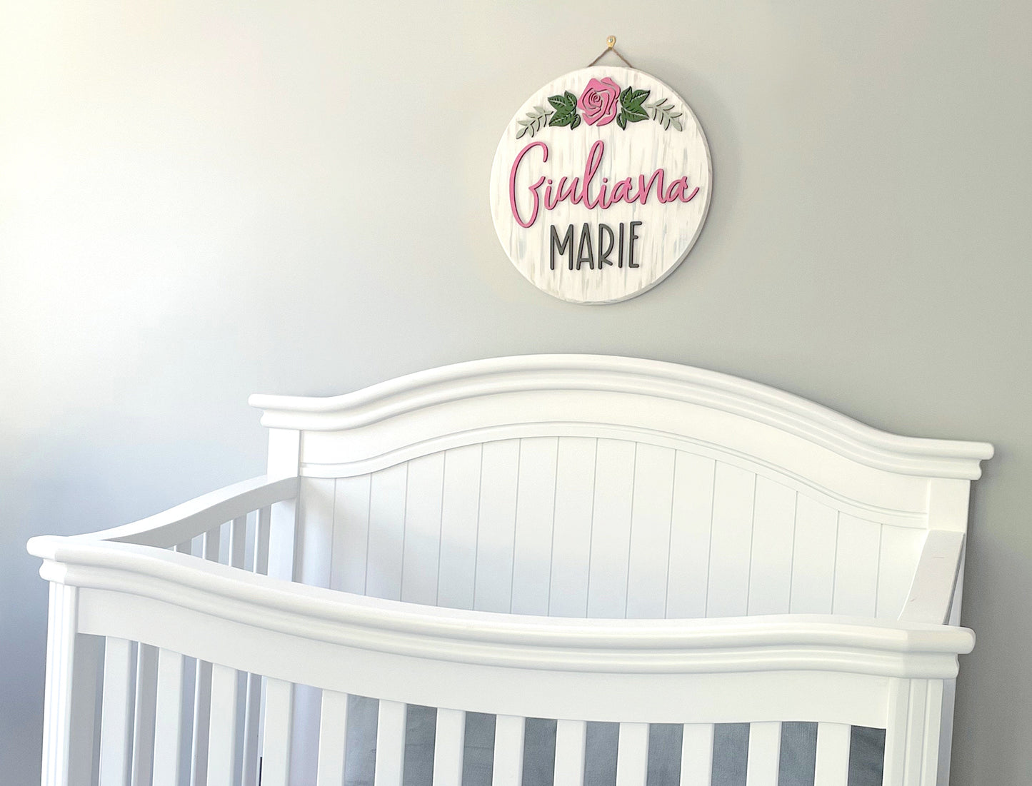 Flower Theme Wood Sign for Baby Nursery or Kids Room