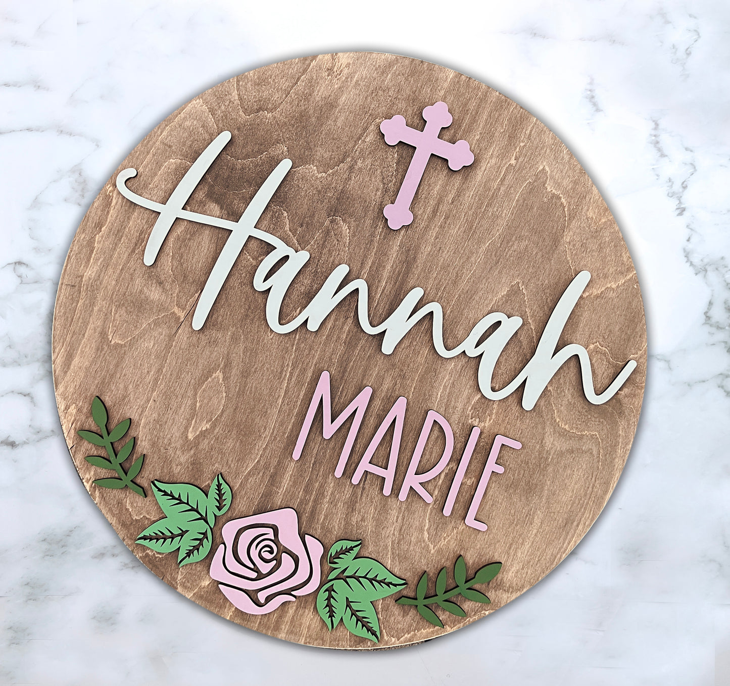 Flower Theme Wood Sign for Baby Nursery or Kids Room
