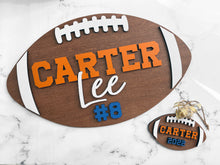 Football Christmas Tree Ornament, Handmade Wood Personalized for the Holidays