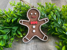 Personalized Gingerbread Wood Engraved Ornament with name & year for Christmas