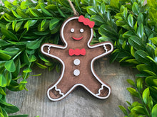 Personalized Gingerbread Wood Engraved Ornament with name & year for Christmas