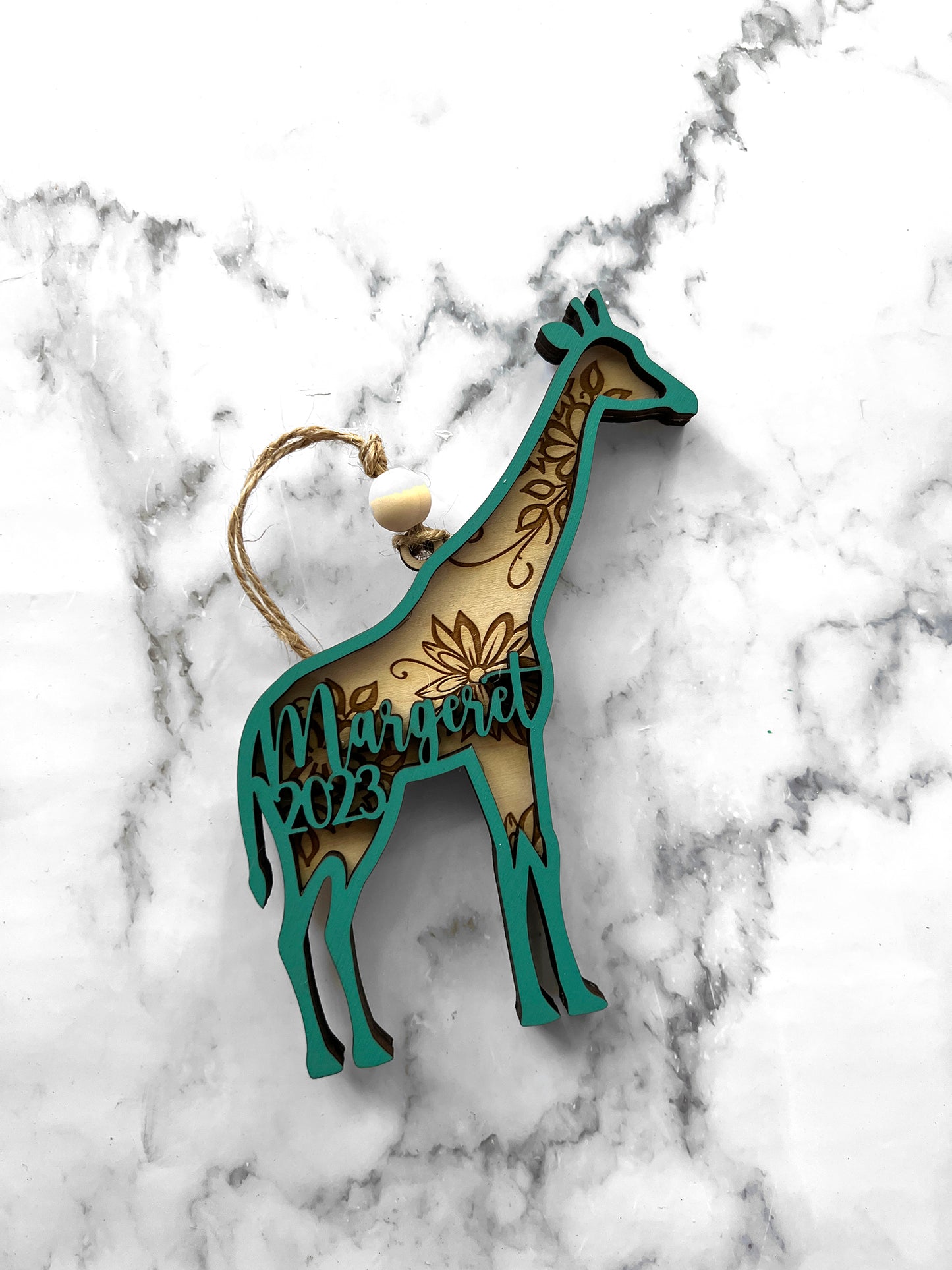 Animal Personalized Wood Ornament