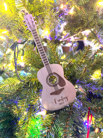 Guitar Personalized Wood Ornament