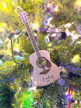 Customized Guitar Ornament, Personalized with Name and Year, Great holiday gift for kids, music lovers, Christmas Tree Decoration