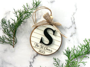 Rustic Farmhouse 3D Wood Christmas Tree Ornament, Handmade, First Christmas, Newly Married Couple