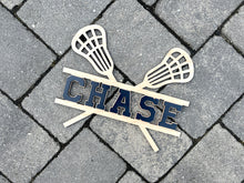 Custom Sports Wood 3D Name Sign, Lacrosse or Soccer