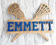 Custom Sports Wood 3D Name Sign, Lacrosse or Soccer