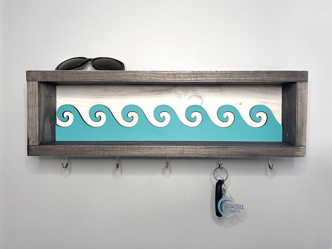 Large Beach Wave Key Holder Wallet and Sunglasses Organizer