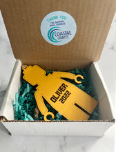 Personalized Lego Ornament for your Christmas Tree! Engraved and Hand Painted Wood