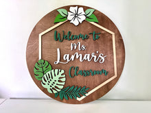 Boho Monstera Plant Sign, Customized Baby Name, Children's Nursery Decor, Personalized Wood Sign, Girl