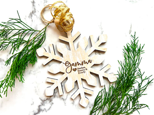 Snowflake Personalized Wood Ornament
