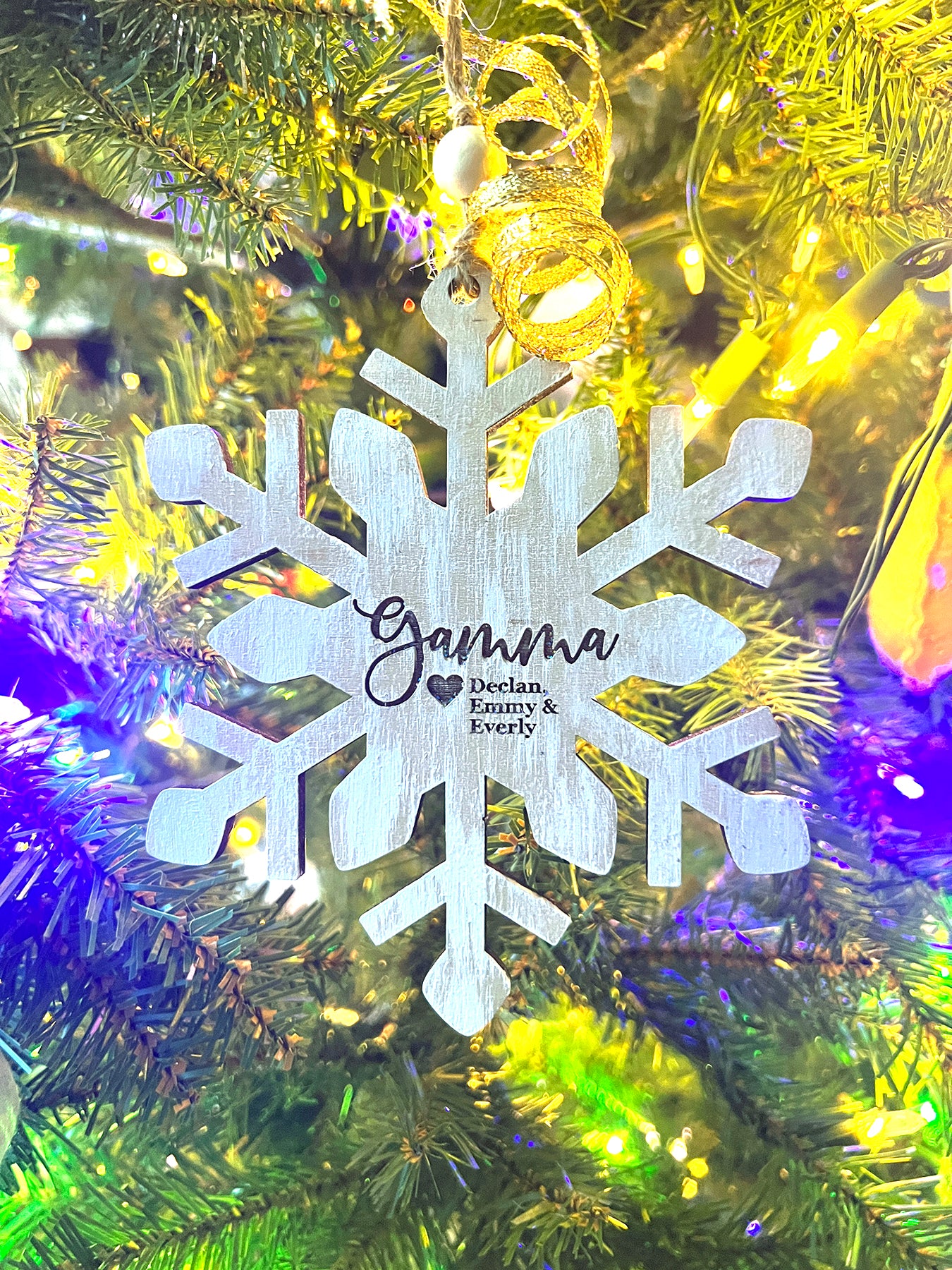 Snowflake Personalized Wood Ornament