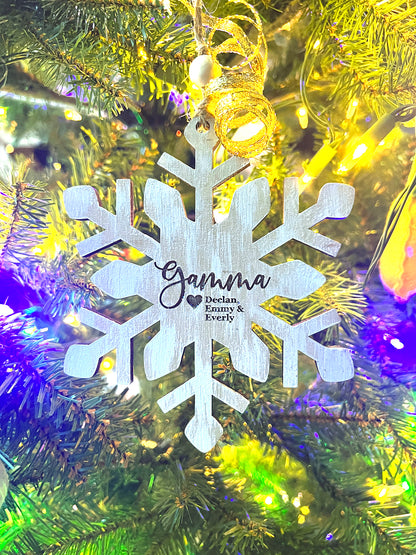 Snowflake Personalized Wood Ornament